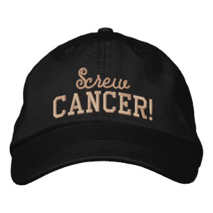 Screw Uterine Cancer Peach Letters Embroidered Hat