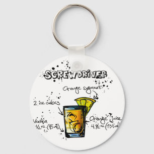 Screwdriver Cocktail Recipe Keychain