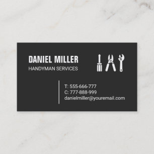 Screwdriver Cutter Spanner Tools Handyman Business Card