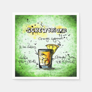 Screwdriver Drink Recipe Napkin