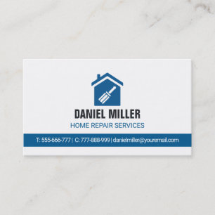 Screwdriver House Icon Home Repair Services Business Card