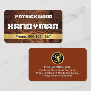 Screwed Handyman Name On Wood Business Card