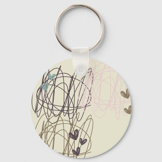Scribble and hearts- Work in Progress Keychain (Back)
