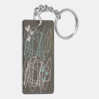 Scribble and hearts- Work in Progress Keychain