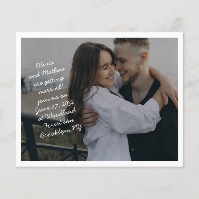 Scribble Casual Handwritten Monogram Photo Wedding (Front)