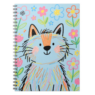  Scribble Cat Notebook Blue