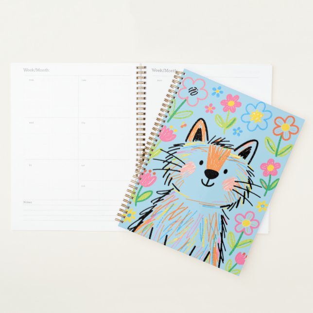 Scribble Cat Planner Blue (Display)