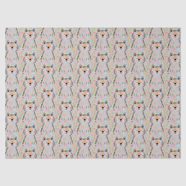 Scribble Cat Tissue Paper Gray (Front)