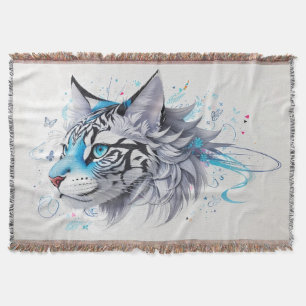 scribble design of a tiger throw blanket