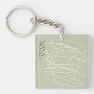 Scribble design - we are all a work in progress keychain