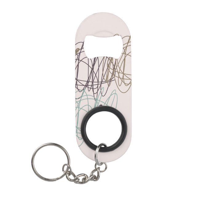 Scribble design - we are all a work in progress keychain bottle opener (Front)