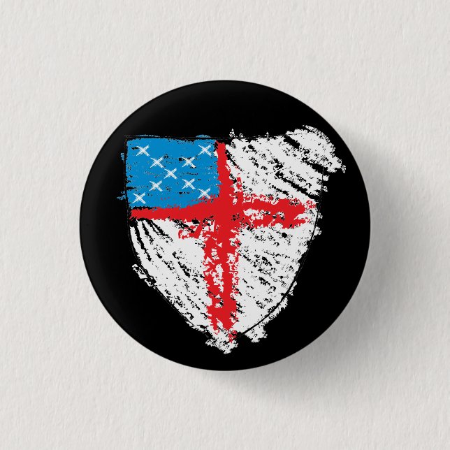 Scribble Episcopal Shield 1 Inch Round Button (Front)