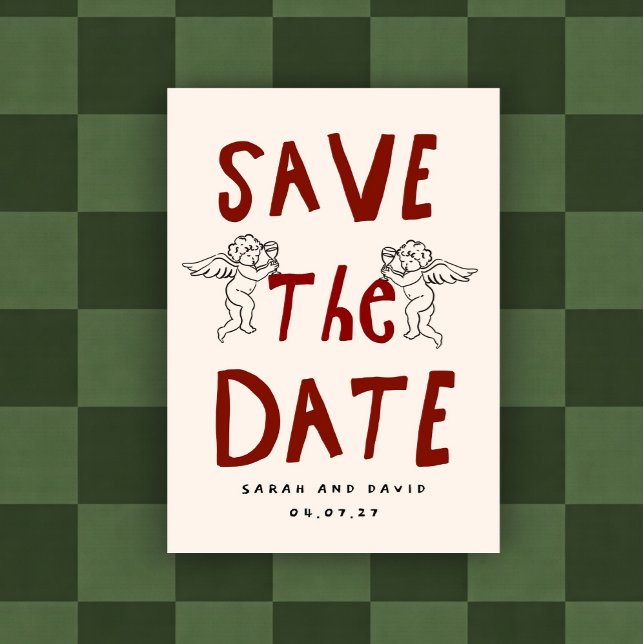 Scribble Funny Doodle Save the date Invitation (Créateur téléchargé)