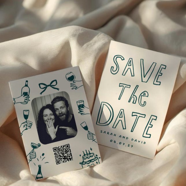Scribble Funny Doodle Save the date Invitation (Creator Uploaded)