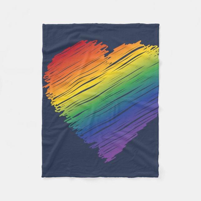 Scribble heart fleece blanket (Front)