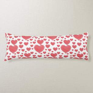 Scribble Hearts Body Pillow