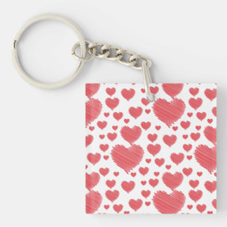 Scribble Hearts Keychain