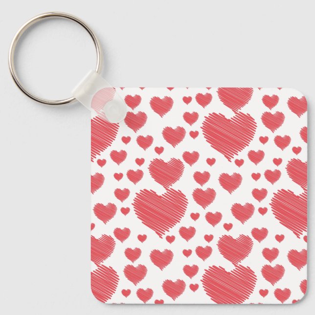 Scribble Hearts Keychain (Front)