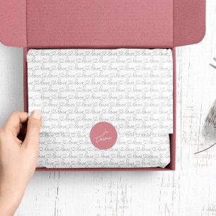 Scribble Love   Black and White Tissue Paper