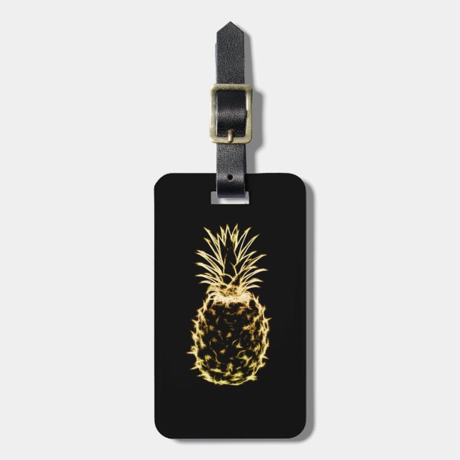 Scribble Pineapple Luggage Tag (Front Vertical)