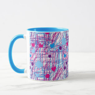 Scribble Pink Blue Trending Mug