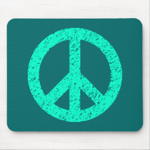 Scribble Stencilled Peace Symbol Mouse Pad