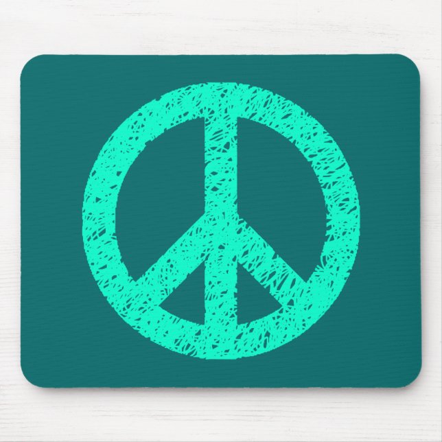 Scribble Stencilled Peace Symbol Mouse Pad (Front)