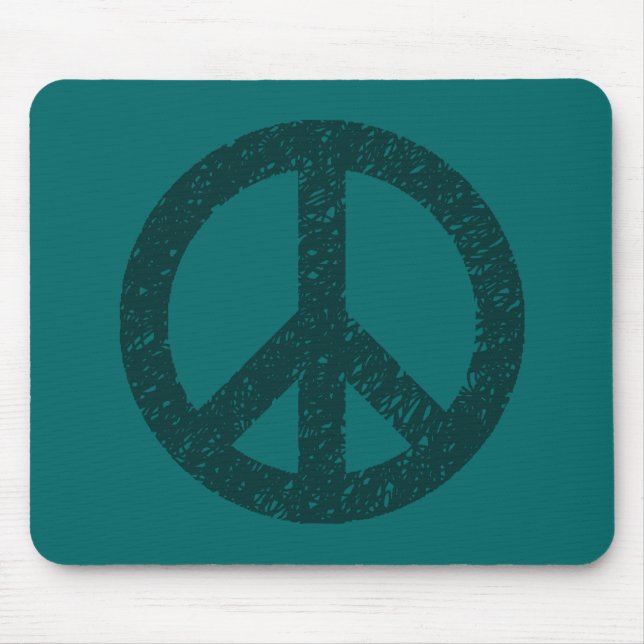 Scribble Stencilled Peace Symbol Mouse Pad (Front)