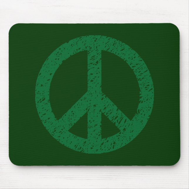 Scribble Stencilled Peace Symbol Mouse Pad (Front)