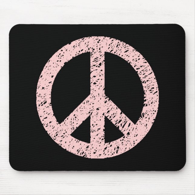 Scribble Stencilled Peace Symbol Mouse Pad (Front)