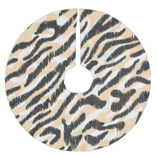 Scribble Zebra Leopard: Vintage Fur Brushed Polyester Tree Skirt