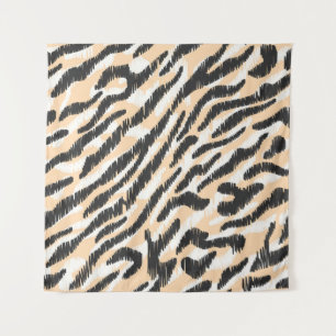 Scribble Zebra Leopard: Vintage Fur Tapestry