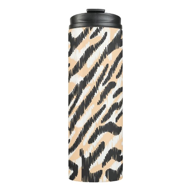Scribble Zebra Leopard: Vintage Fur Thermal Tumbler (Front)