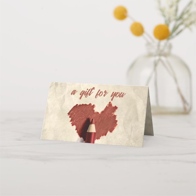 Scribbled Heart Drawing Sketched Pen Gift Card (Front)