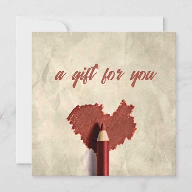 Scribbled Heart Sketched Drawing Pen Gift Card (Front)