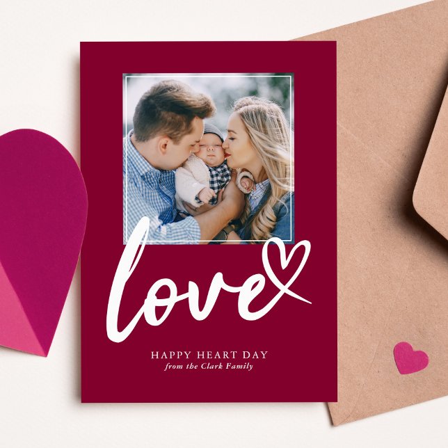 Scribbled Hearts Valentines Day Photo Holiday Card (Creator Uploaded)