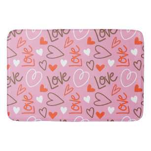 Scribbled Love Bath Mat