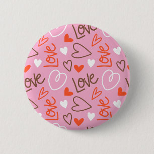 Scribbled Love Hearts Button