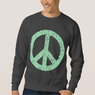 Scribbled Peace Symbol - Ghost Green Sweatshirt