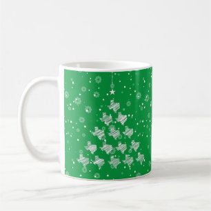 Scribbled Texas Christmas Tree on Green Coffee Mug