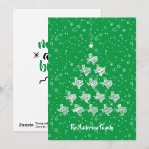 Scribbled Texas Christmas Tree on Green Holiday Ca Card