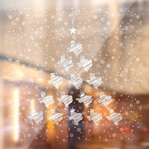 Scribbled Texas Christmas Tree Window Cling