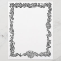 Scribbleprint Border Letterhead - Black