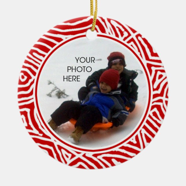 Scribbleprint Christmas Ceramic Ornament (Front)