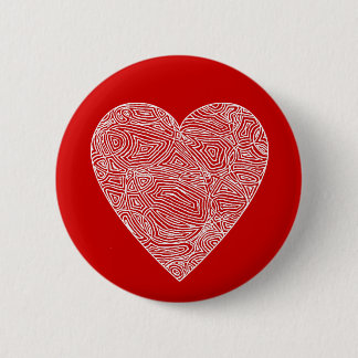 Scribbleprint Heart 2 Inch Round Button