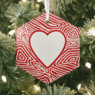 Scribbleprint Heart Notes Glass Ornament