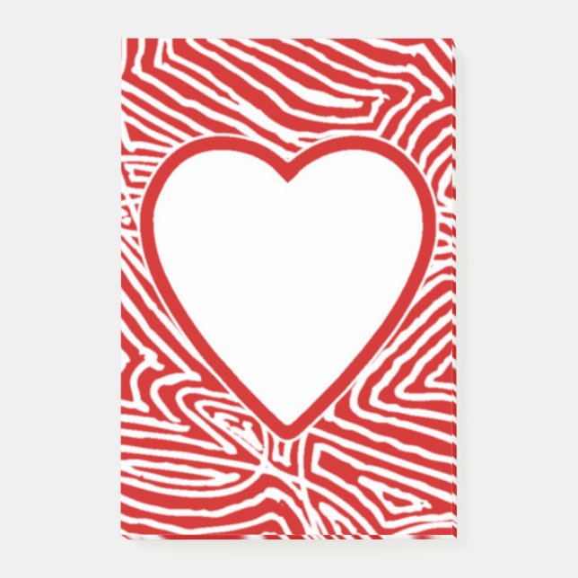 Scribbleprint Heart Post-it Notes (Front)