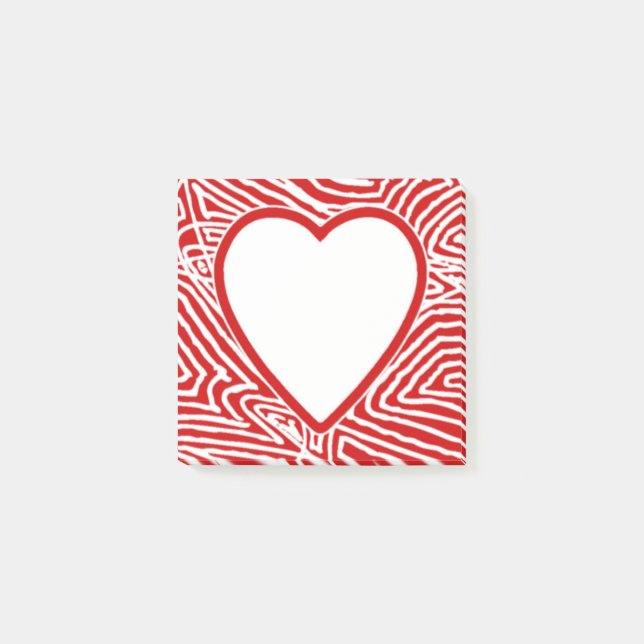 Scribbleprint Heart Post-it Notes (Front)