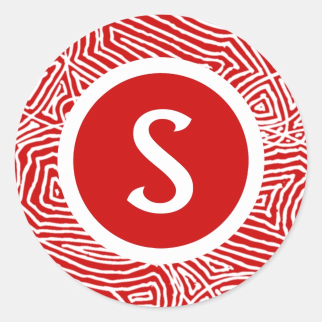 Scribbleprint Initial Classic Round Sticker (Front)