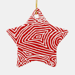 Scribbleprint Star Ceramic Ornament
